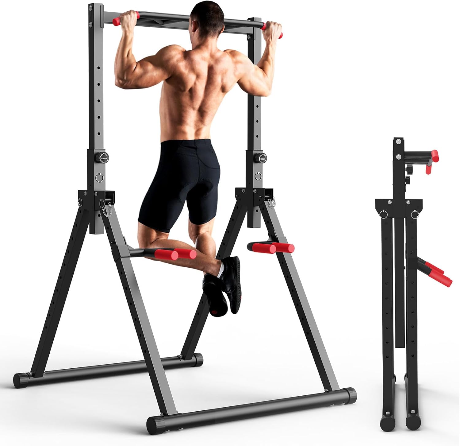 Fitness Home Gym Equipment - Foldable Power Tower Dip Station, Free