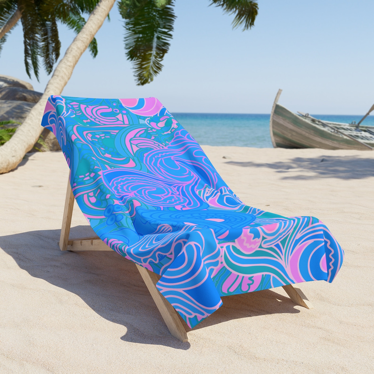 Sauna Home Gym - Pink and Blue Kaleidoscope Summer Beach