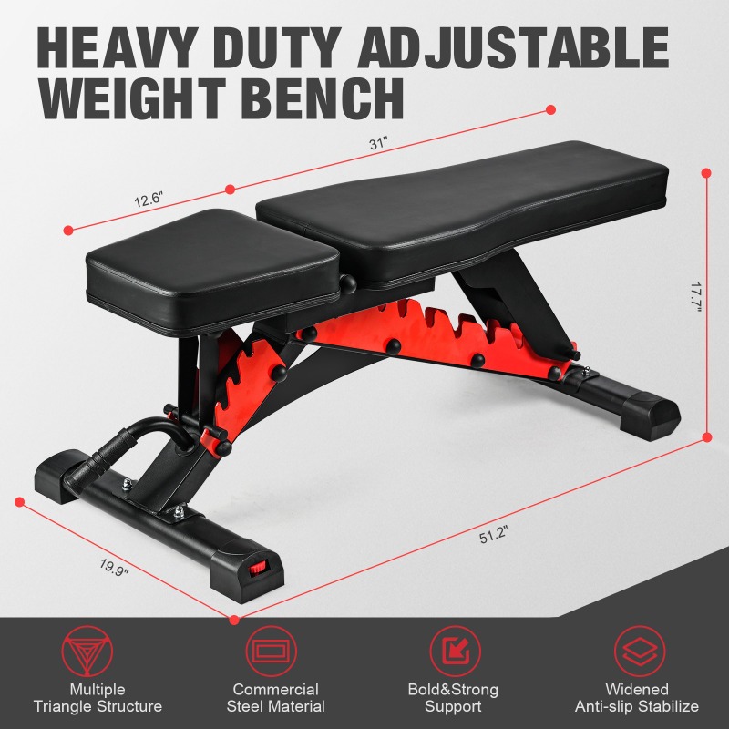 Home Gym Weights - Commercial Dumbbell Bench, Adjustable Home Gym