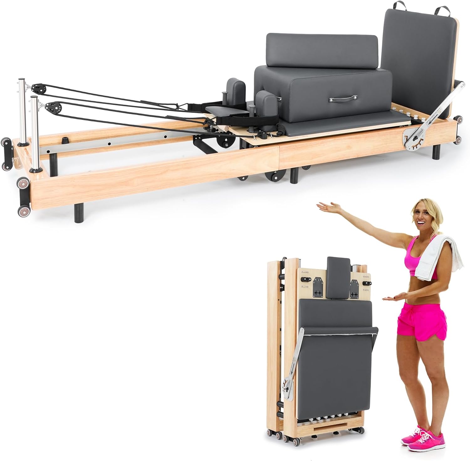 Foldable Oak Wood Pilates Refo - огляд і ціна Home Gym Yoga Studio