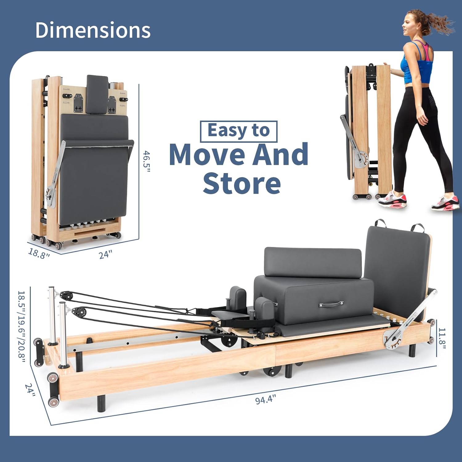 Foldable Oak Wood Pilates Refo - огляд і ціна Home Gym Yoga Studio
