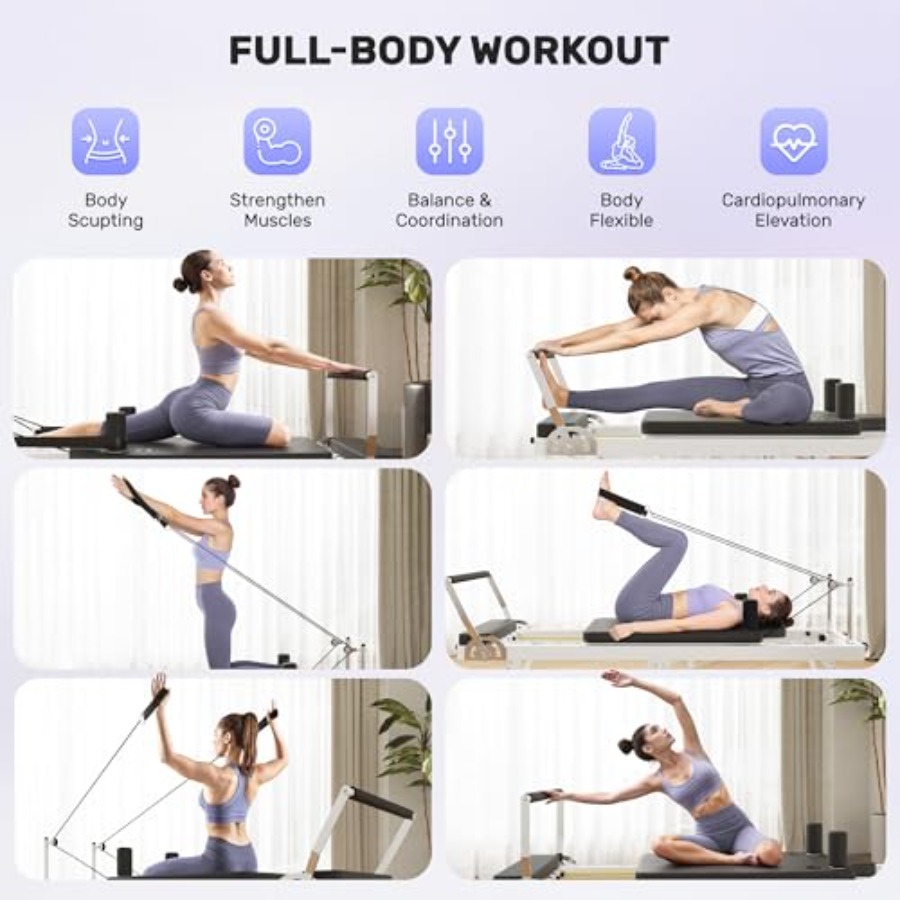 Foldable Pilates Reformer Mach - огляд і ціна Leg Home Gym Workout