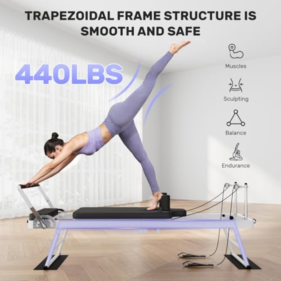 Foldable Pilates Reformer Mach - огляд і ціна Leg Home Gym Workout