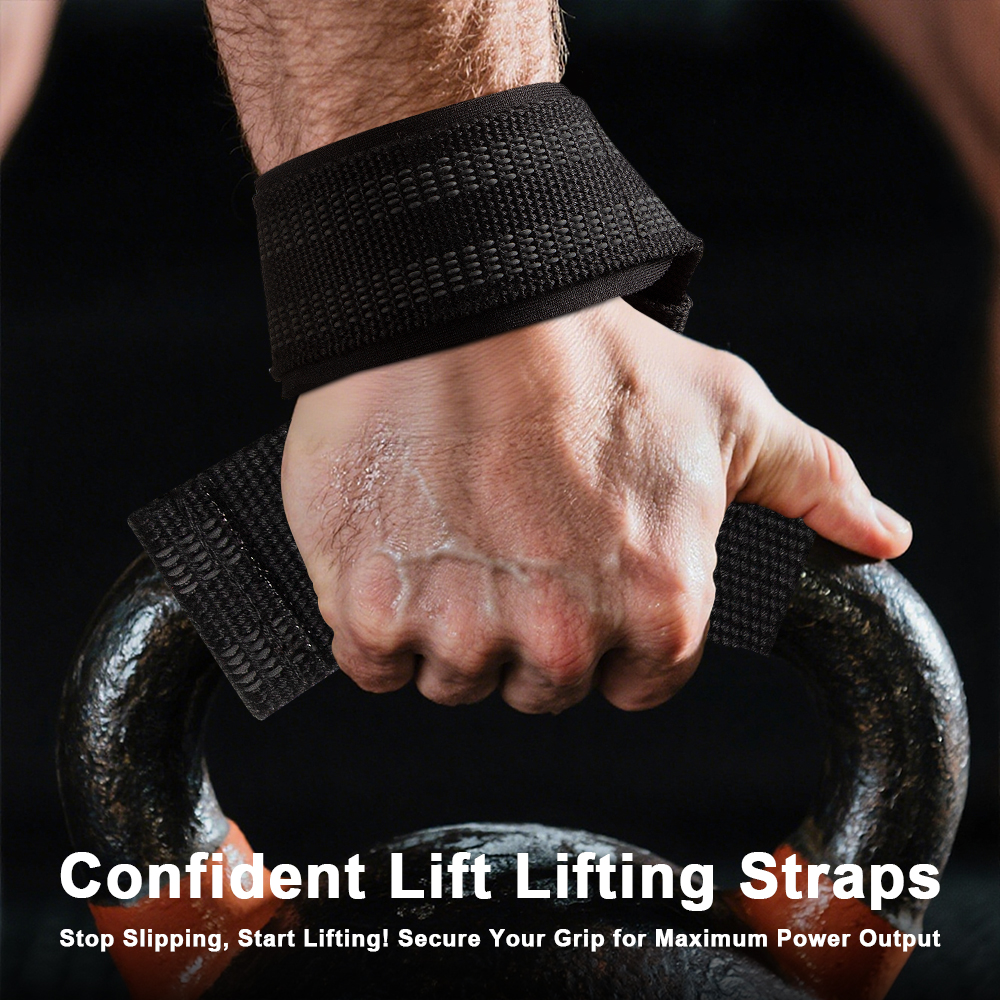 1Pair Padded Cotton Lift Strap - огляд і ціна Lifting Straps Wrist