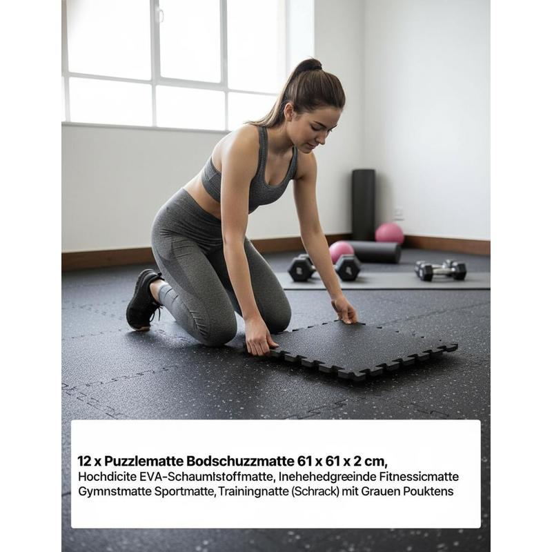 Puzzle Exercise Mat, 12 PCS Fi - огляд і ціна Fitness Home Gym Equipment