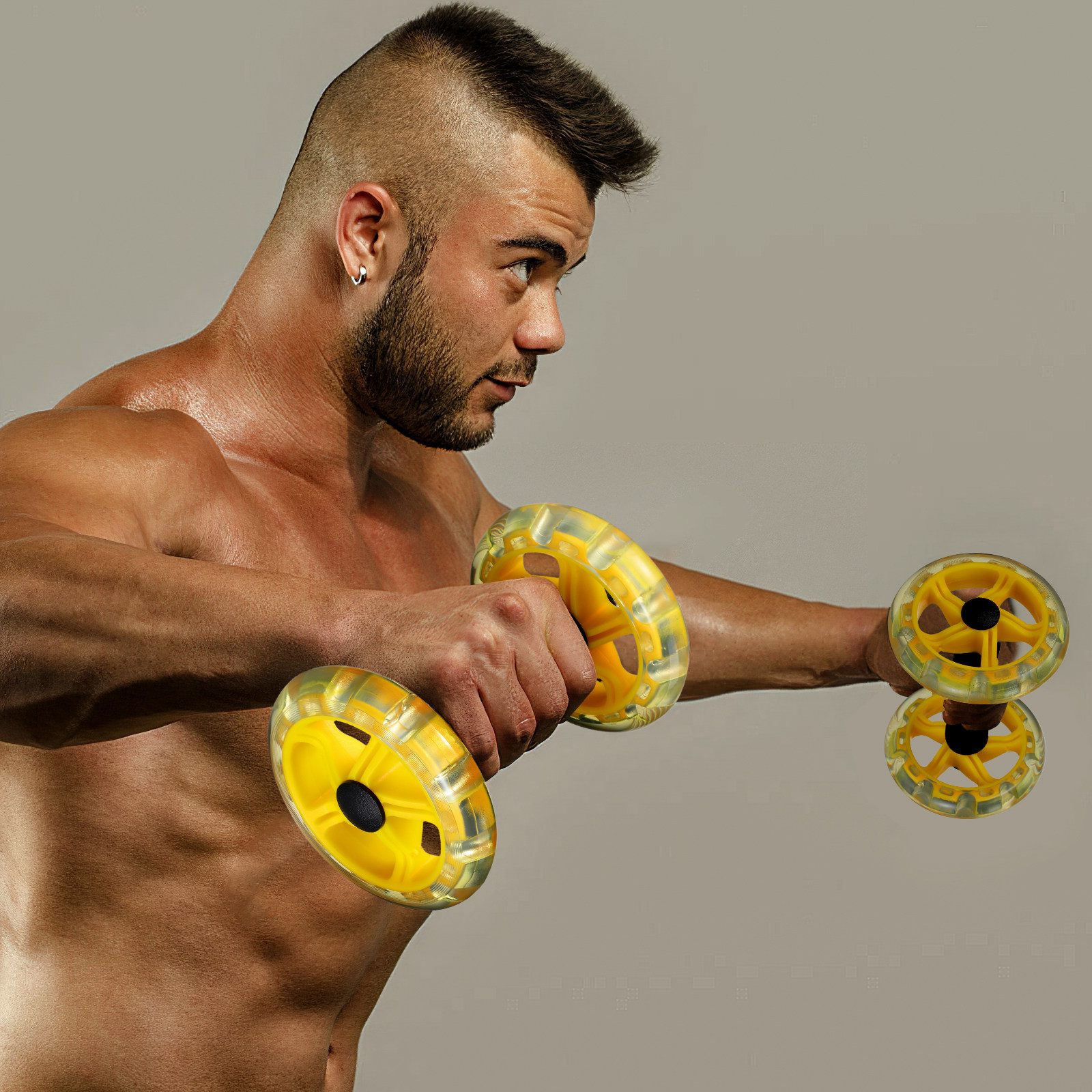1Pair Dual Wheel Yellow Abdomi - огляд і ціна Ab Roller Wheel