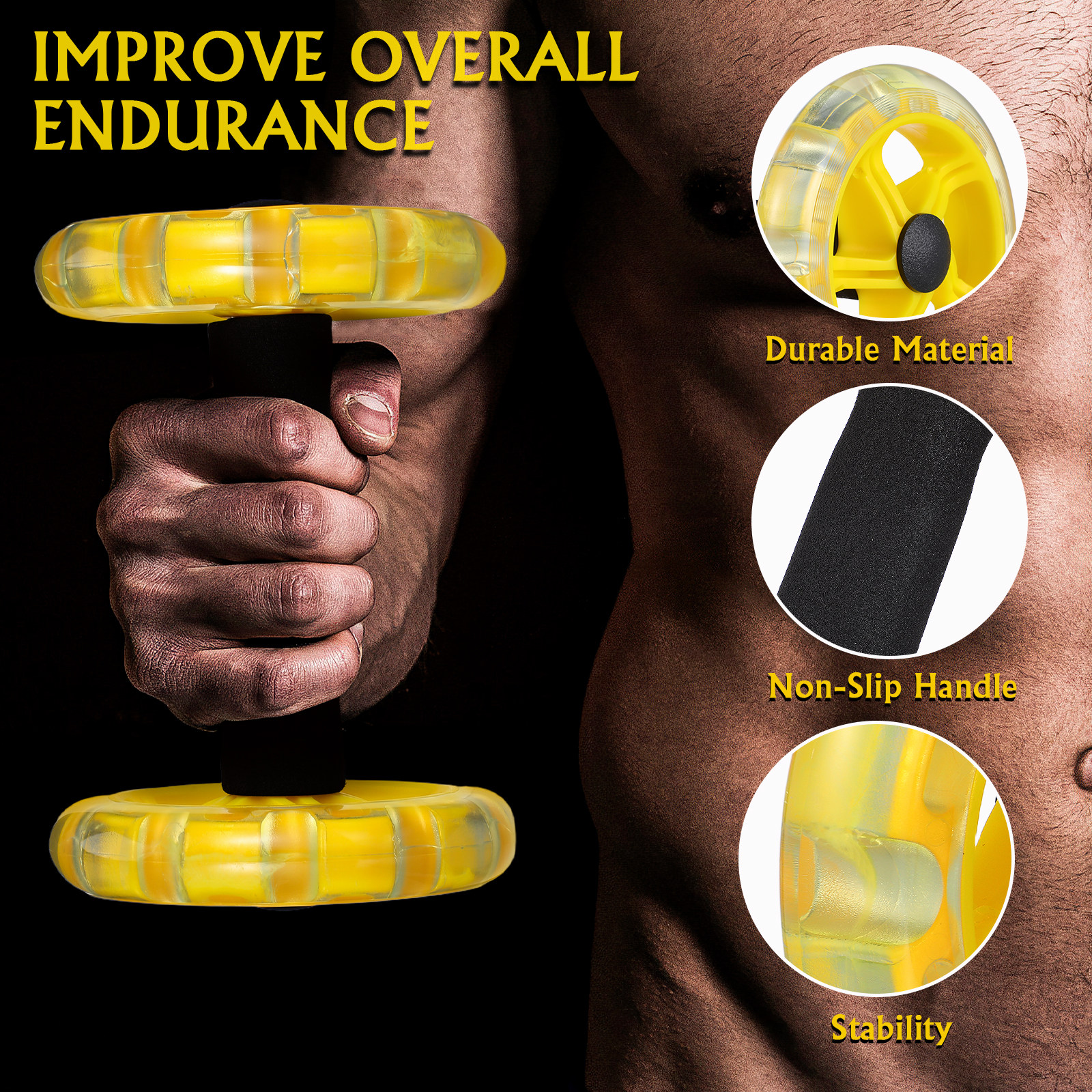 1Pair Dual Wheel Yellow Abdomi - огляд і ціна Ab Roller Wheel